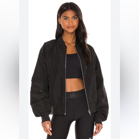 ALO Yoga Jackets & Blazers - ALO Yoga It Girl Black Bomber Jacket